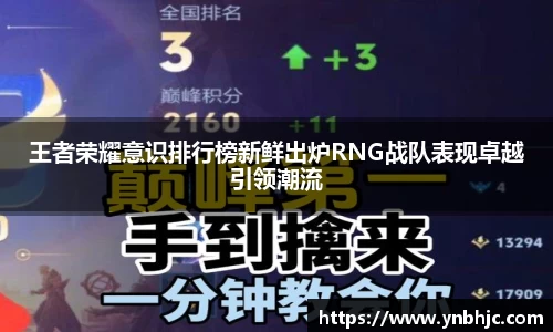 王者荣耀意识排行榜新鲜出炉RNG战队表现卓越引领潮流